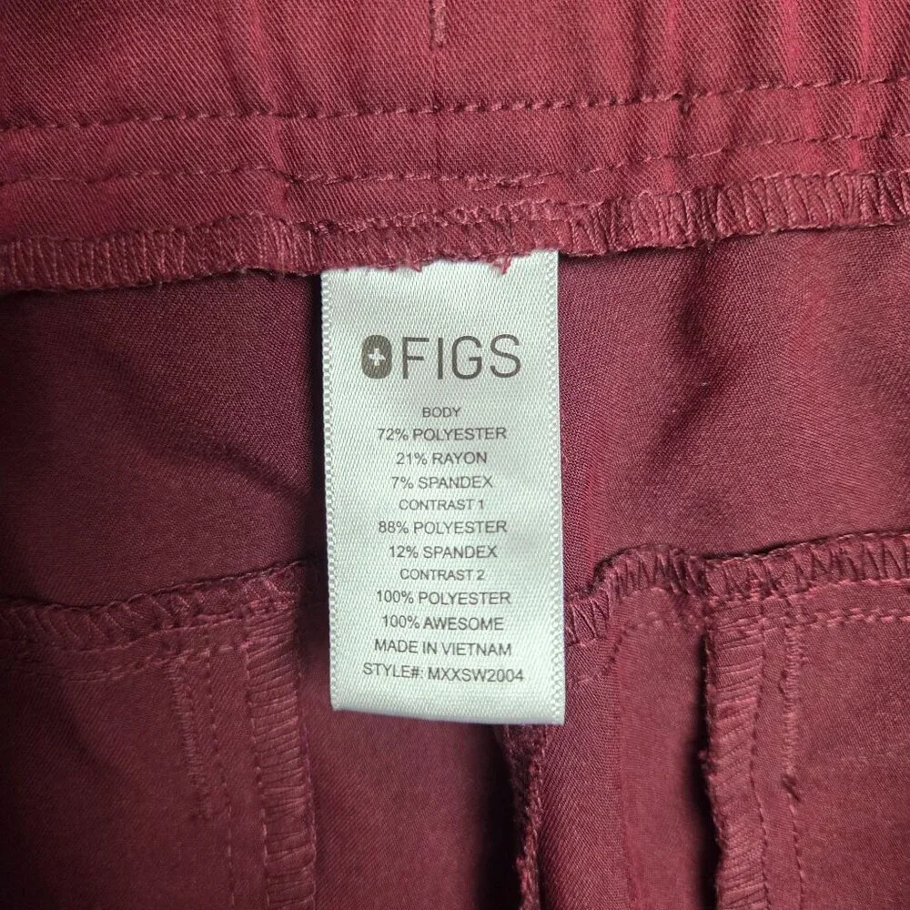 Figs Tansen‎ Jogger Scrub Pants Mens XL MXXSW2004 STAIN Burgundy
